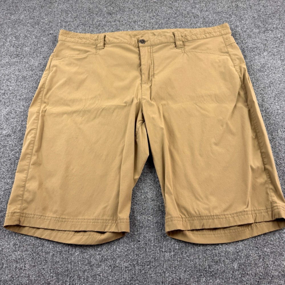 Eddie Bauer Travex Shorts Women 18 Tan Hiking Lightweight Stretch 10" Inseam